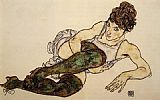 Reclining Woman with Green Stockings Adele Harms
